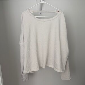 Free People Cream Oversized Sweatshirt